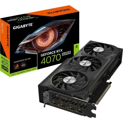 Видеокарта NVIDIA GeForce RTX 4070 Super Gigabyte WindForce OC 12GB (GV-N407SWF3OC-12GD)